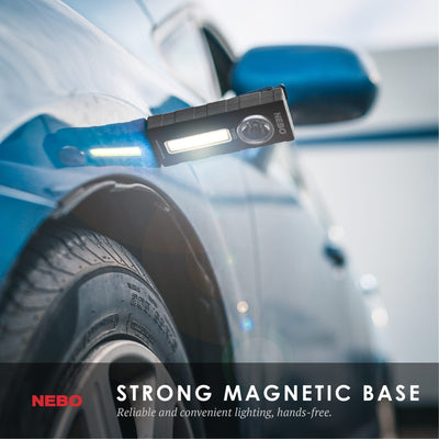 At Nebo Tools, we continually innovate so that we can offer the highest quality LED lighting products at the best price. The TiNO is a thin, ergonomic pocket light that features a 300 lumen spot light and a 250 lumen COB work light. Equipped with full dimming and Power Memory Recall, the TiNO also features a pocket clip, collapsible hanging hook and powerful magnetic base for convenient hands-free lighting.