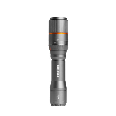 At Nebo Tools, we continually innovate so that we can offer the highest quality LED lighting products at the best price. The Newton™ 1000 lumen flashlight by NEBO is a powerful handheld flashlight with 4 light modes. The included mode selection dial makes it easy to switch between modes and the powerful LED in this flashlight can light up 155 meters.