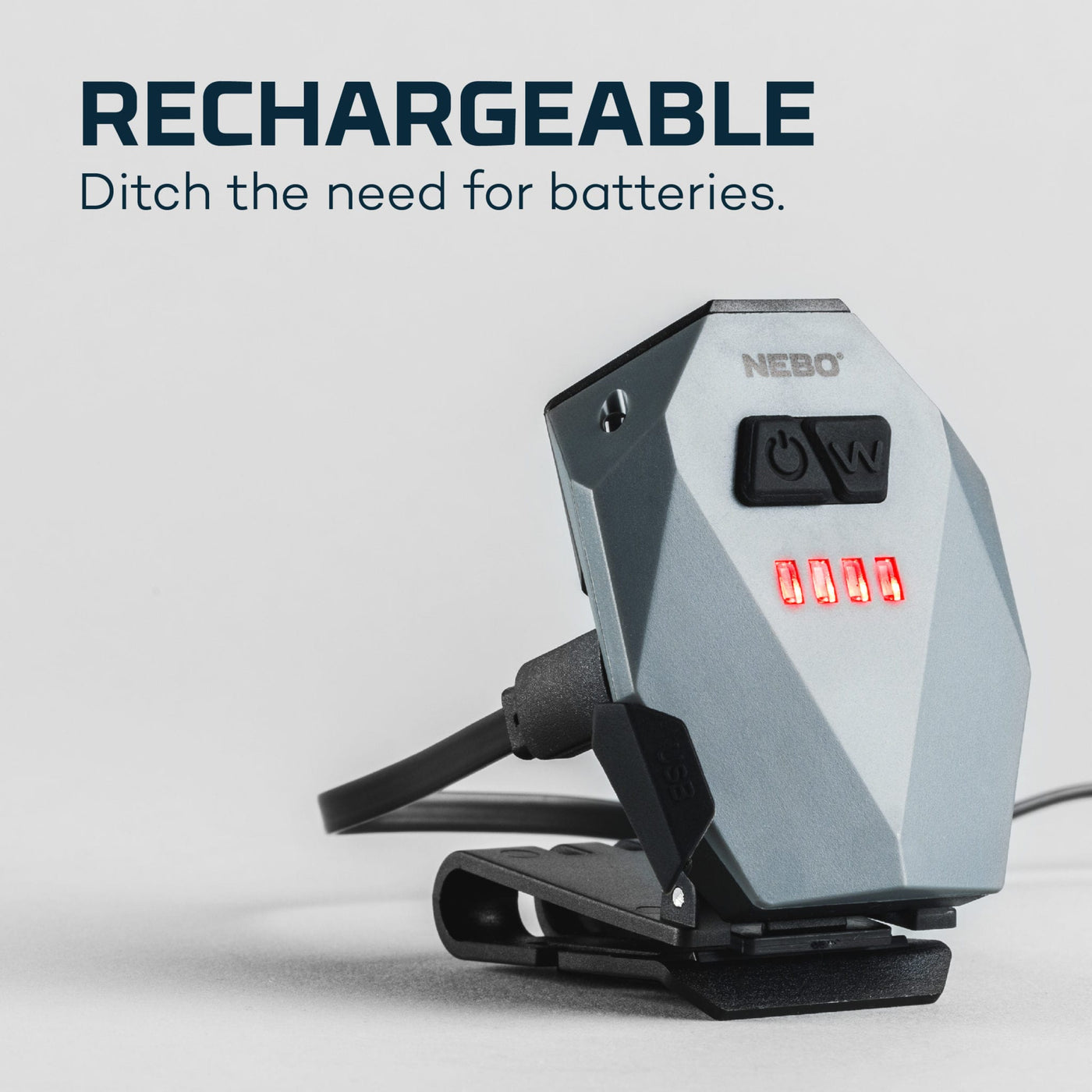 At Nebo Tools, we continually innovate so that we can offer the highest quality LED lighting products at the best price. The Einstein™ Cap Light by NEBO is a 50 lumen rechargeable cap light with 3 light modes and features a sensor mode that allows for contactless control of power. The included battery allows for up to 18 hours of operation in between charges.