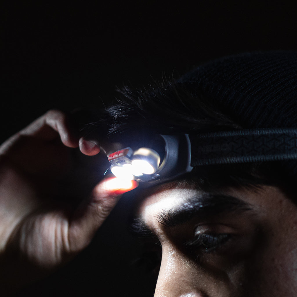 At Nebo Tools, we continually innovate so that we can offer the highest quality LED lighting products at the best price. The Einstein™ 500 Headlamp by NEBO is a powerful and low-profile, compact 500 lumen headlamp with 5 light modes. Completely water resistant.