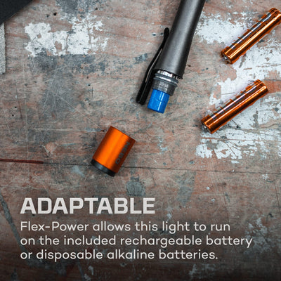 At Nebo Tools, we continually innovate so that we can offer the highest quality LED lighting products at the best price.  The INSPECTOR 500+ is a powerful 500 lumen, rechargeable, waterproof penlight and expandable area light. Equipped with a powerful magnetic base, steel clip, 4 light modes and features Flex-Power Technology, which allows the light to be powered by rechargeable or AAA batteries