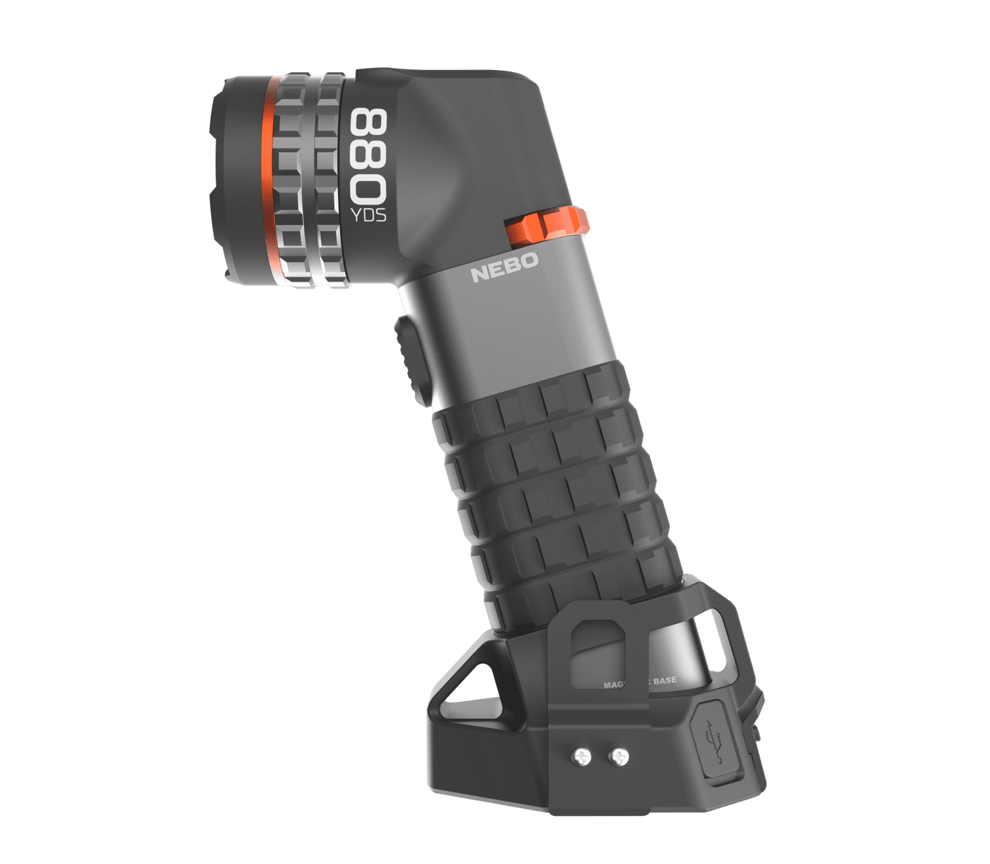 At Nebo Tools, we continually innovate so that we can offer the highest quality LED lighting products at the best price. The LUXTREME SL50 Spotlight by NEBO offers extraordinary beam distance and close range flood pattern in an ergonomic and rugged design. In high mode, the LUXTREME SL50 blasts light up to 800 meters or half a mile away! It's USB rechargeable, waterproof and a 40-hour run-time.