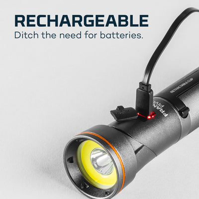 At Nebo Tools, we continually innovate so that we can offer the highest quality LED lighting products at the best price. The Franklin™ Pivot by NEBO features a high-powered 300 lumen COB LED flashlight and COB LED work light, 90° pivoting head, and a powerful magnetic base. The included battery allows for up to 30 hours of operation in between charges.