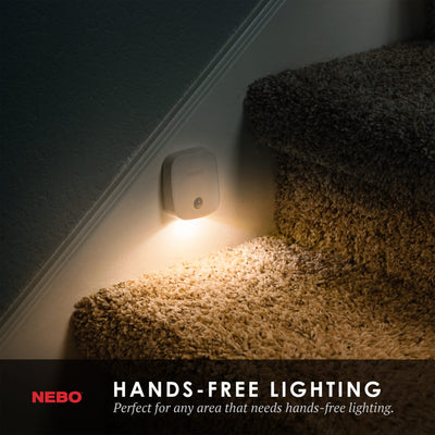 At Nebo Tools, we continually innovate so that we can offer the highest quality LED lighting products at the best price. Perfect for hallways, closets and stairways – any area that needs hands-free automated lighting. The battery-operated Motion Sensor Night Light turns on automatically if any movement is detected and turns off in 15 seconds after motion ends.